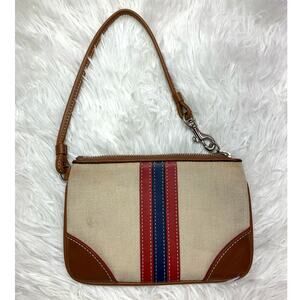 Vintage COACH y2k Varsity Stripe Wristlet